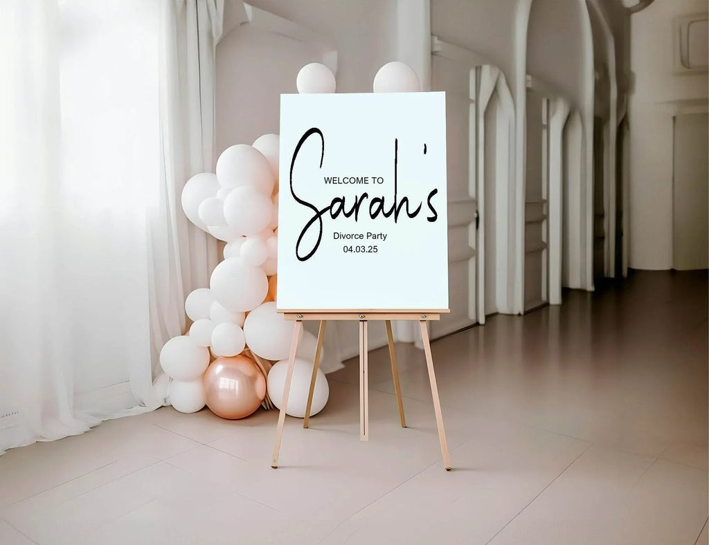Minimalist Welcome Divorce Party Sign - Larosier Prints