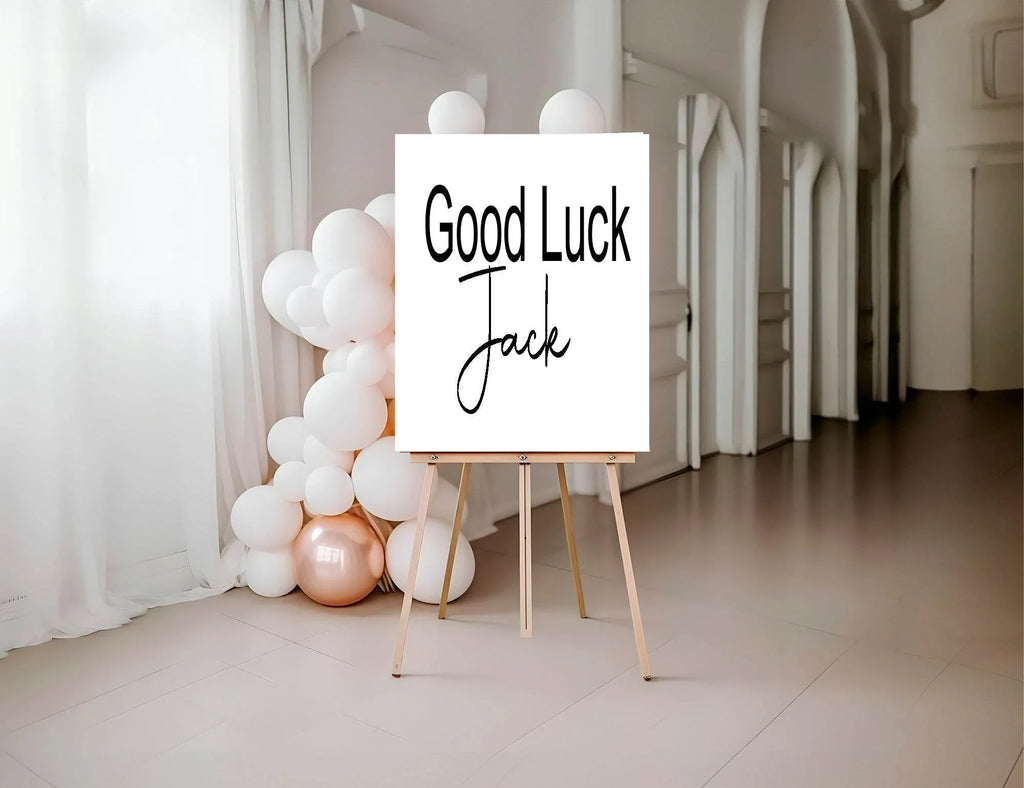 Minimalist Good Luck Party Sign - Larosier Prints