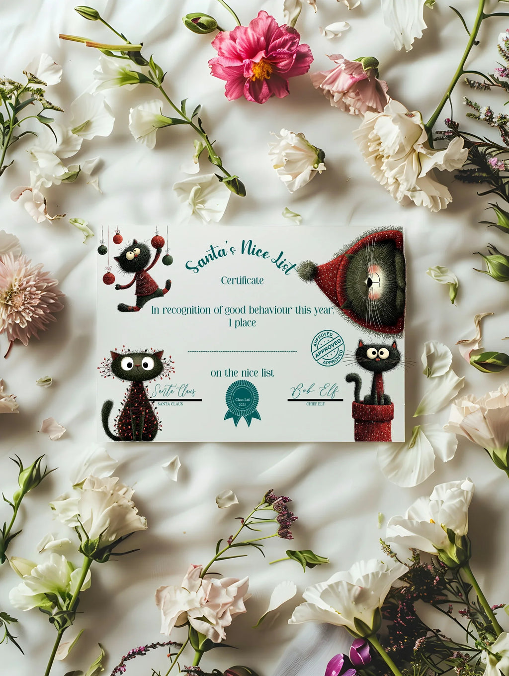 Christmas Cat Letter to Santa Kit inc Personalised Forever Print - Larosier Prints