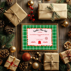 Christmas Green Check Letter to Santa Kit inc Personalised Forever Print - Larosier Prints