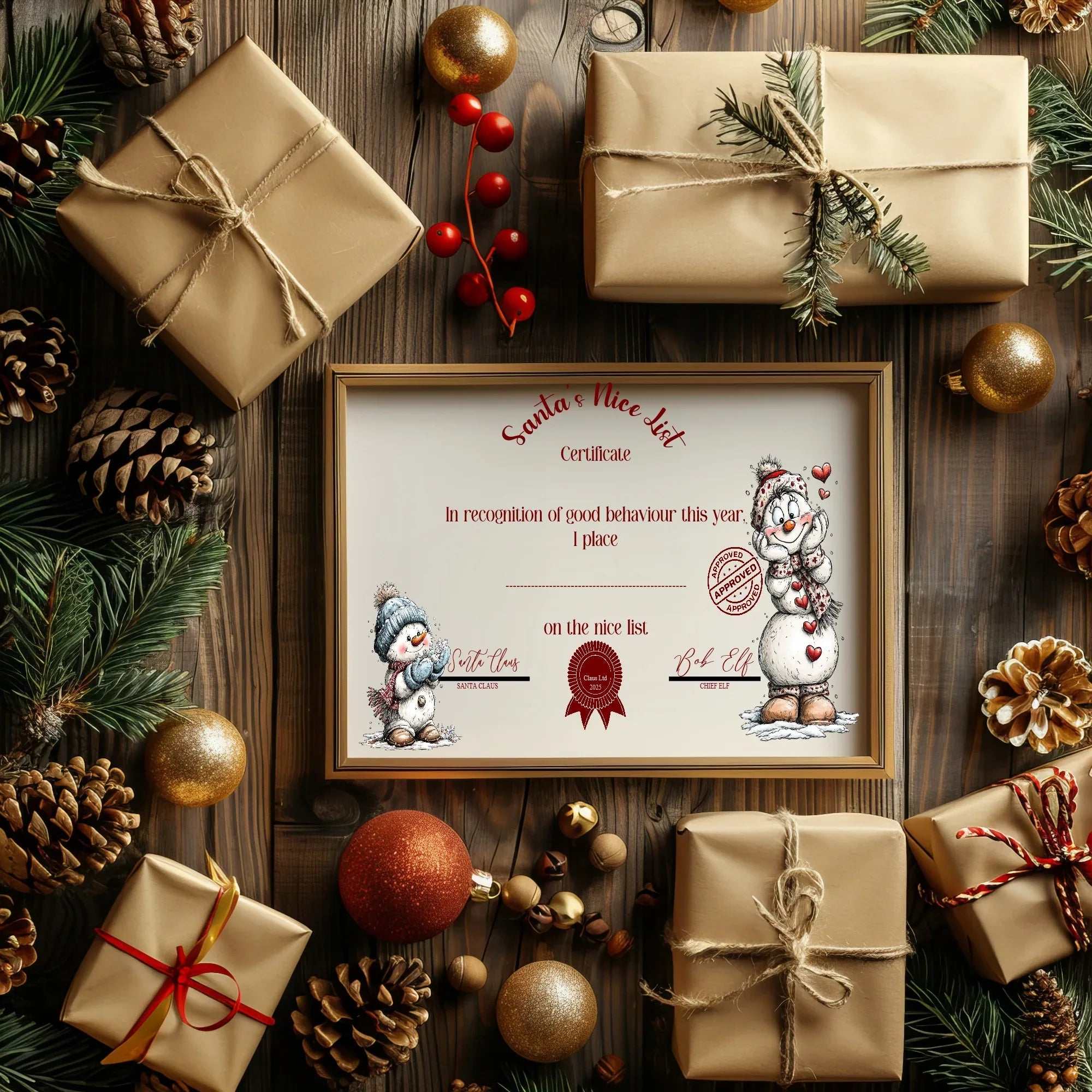 Christmas Snowman Letter to Santa Kit inc Personalised Forever Print - Larosier Prints