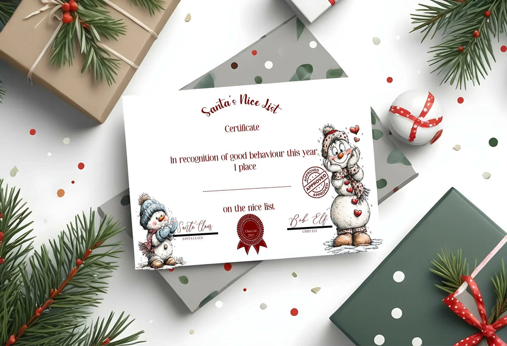 Christmas Snowman Letter to Santa Kit inc Personalised Forever Print - Larosier Prints