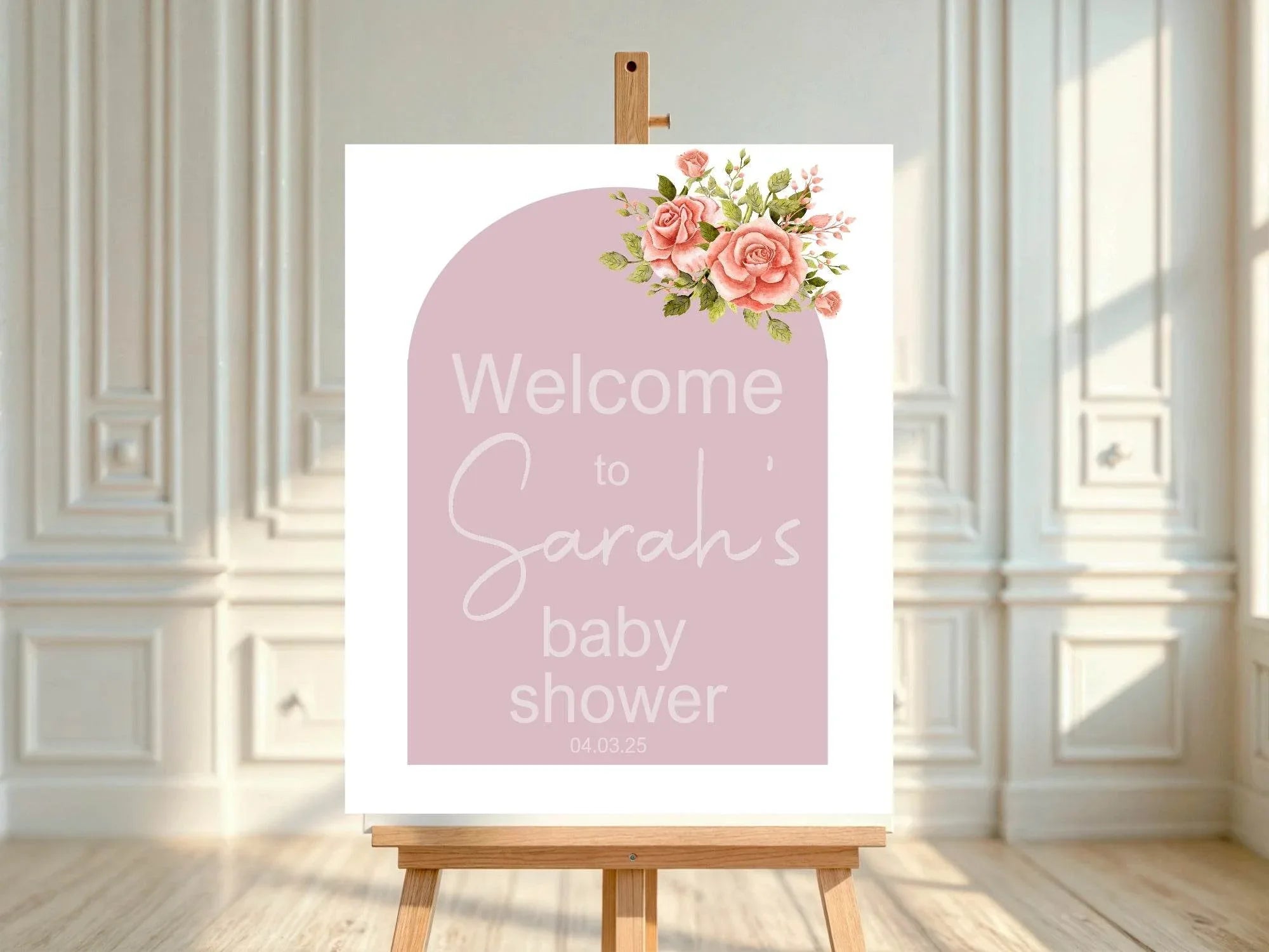 Baby In Bloom Welcome To Our Baby Shower Party Sign - Larosier Prints