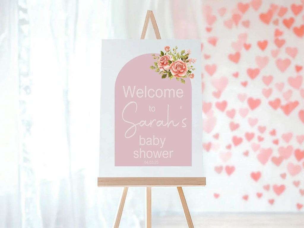 Baby In Bloom Welcome To Our Baby Shower Party Sign - Larosier Prints