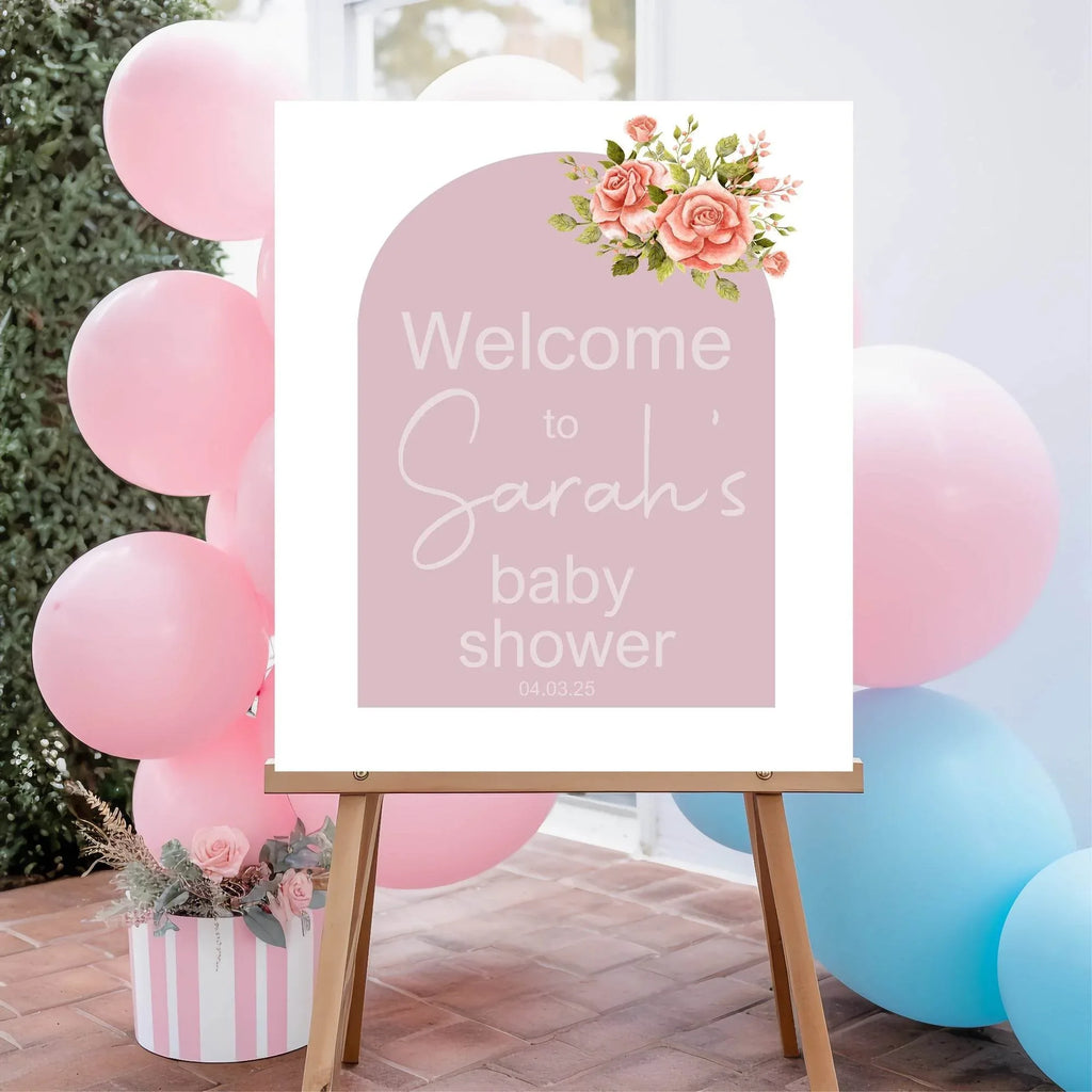 Baby In Bloom Welcome To Our Baby Shower Party Sign - Larosier Prints