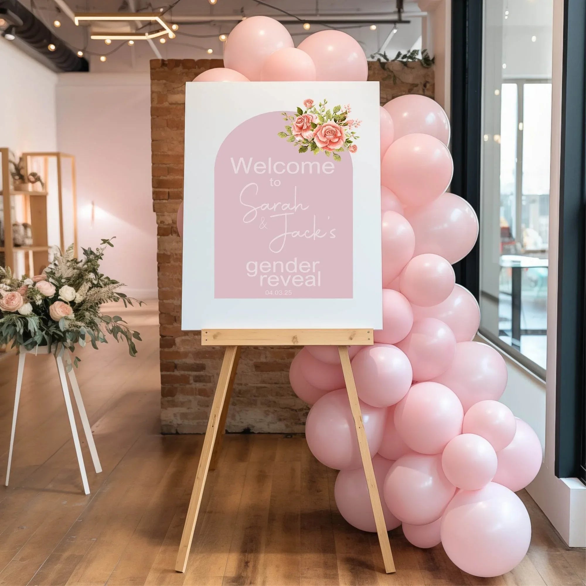 Baby In Bloom Welcome To Our Gender Reveal Party Sign - Larosier Prints