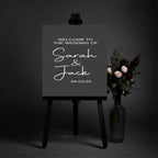 Minimalist Noir Welcome To Our Wedding Party Sign - Larosier Prints