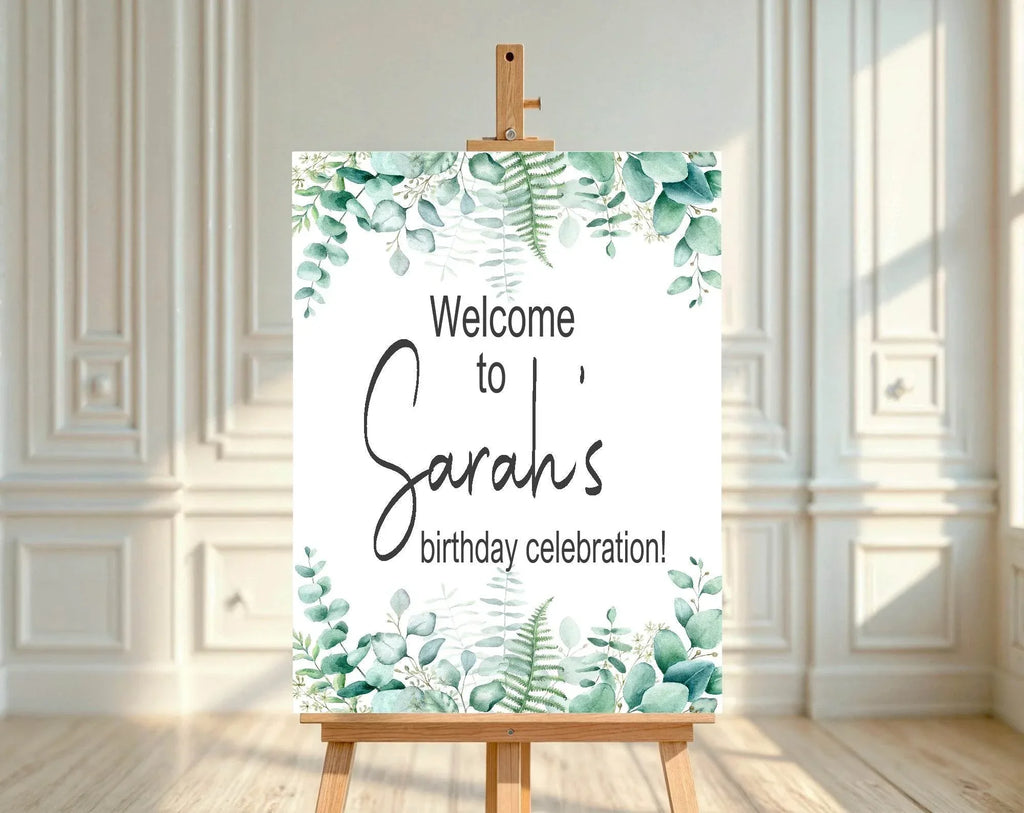 Eucalyptus Welcome Party Sign - Larosier Prints