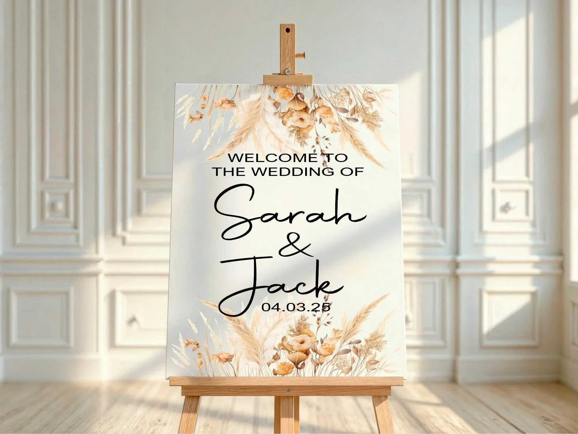 Boho Welcome To Our Wedding Party Sign - Larosier Prints