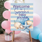Nautical Welcome To Our Baby Shower Party Sign - Larosier Prints