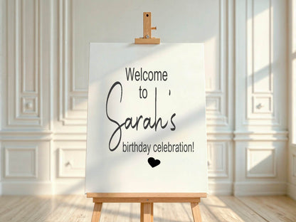 Minimalist Welcome Birthday Party Sign