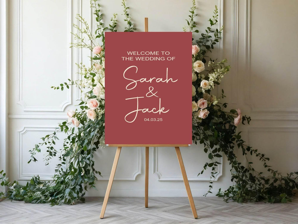 Rosewood Welcome To Our Wedding Party Sign - Larosier Prints