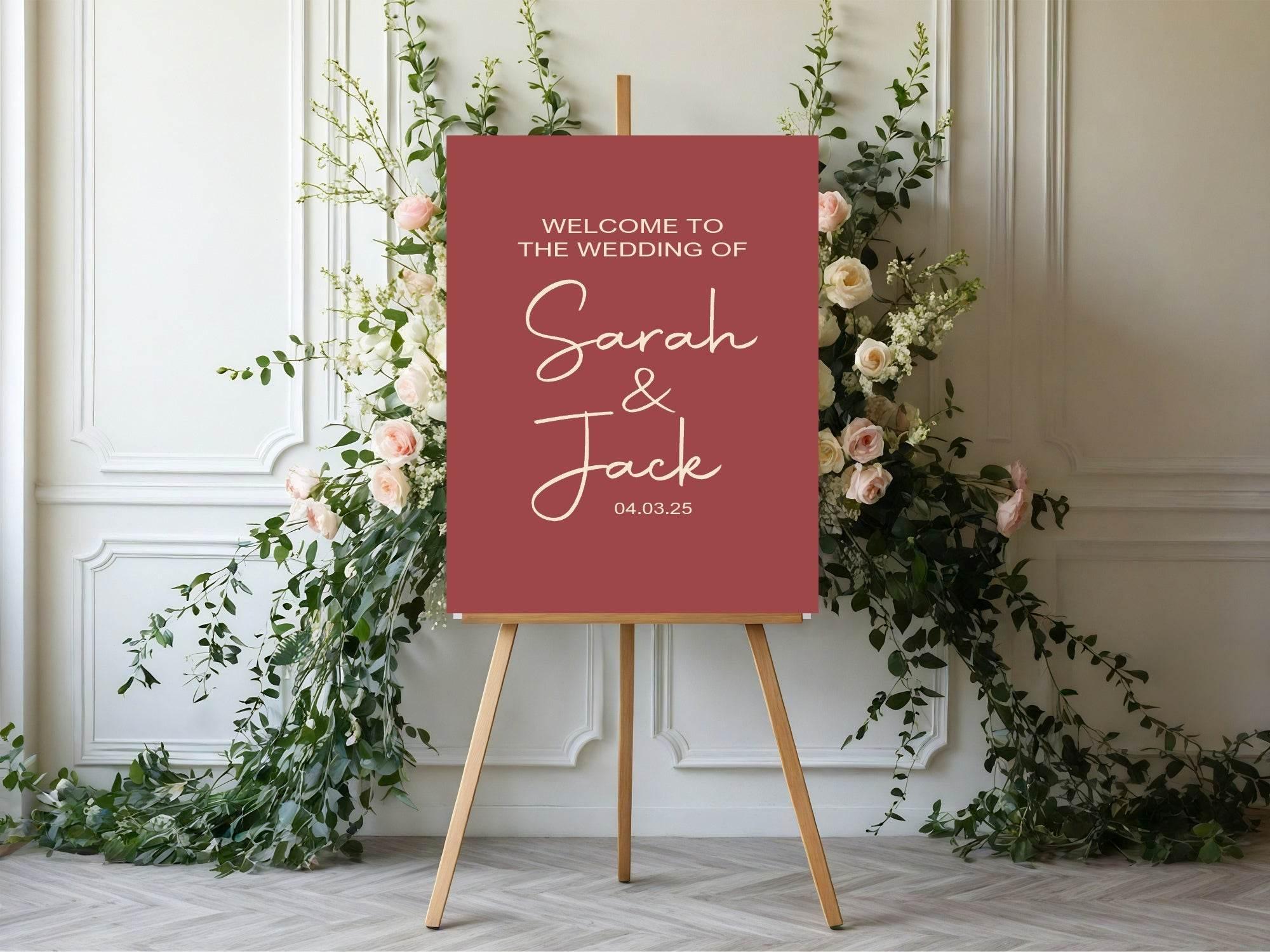 Rosewood Welcome To Our Wedding Party Sign - Larosier Prints