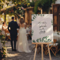 Eucalyptus Welcome To Our Wedding Party Sign - Larosier Prints