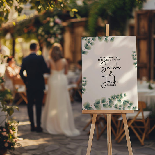 Eucalyptus Welcome To Our Wedding Party Sign