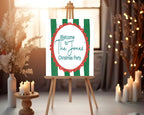 Green Stripe Christmas Party Invitations & Envelopes | Pack of 10 - Larosier Prints