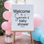 Minimalist Welcome To Our Baby Shower Party Sign | Black & White - Larosier Prints