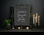 Minimalist Noir Welcome To Our Wedding Party Sign - Larosier Prints