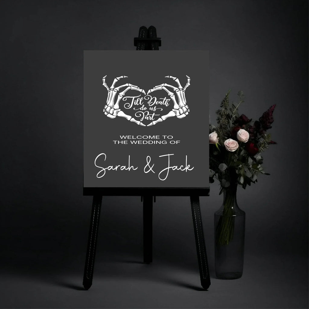 Gothic Welcome To Our Wedding Party Sign - Larosier Prints