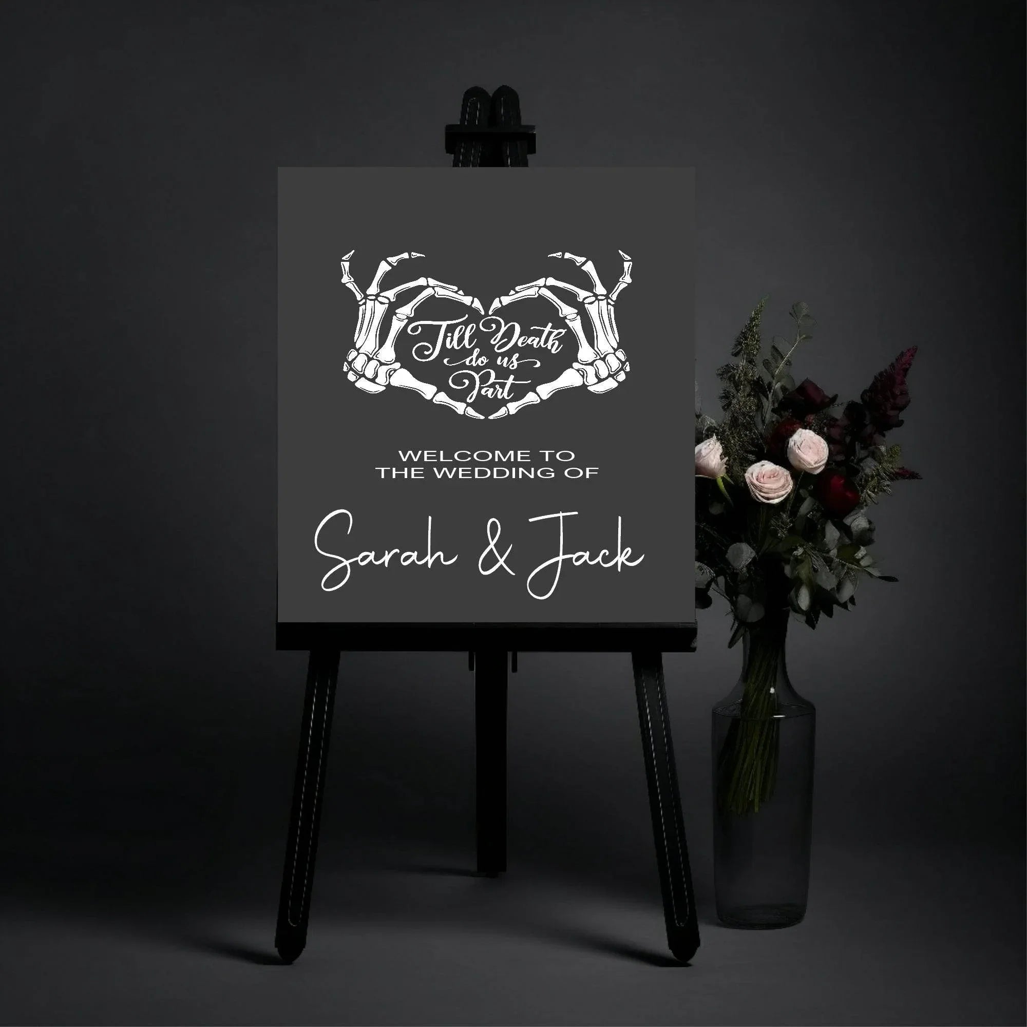 Gothic Welcome To Our Wedding Party Sign - Larosier Prints
