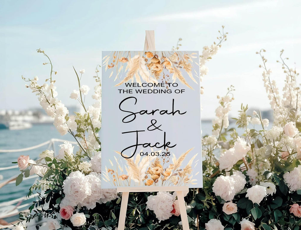Boho Welcome To Our Wedding Party Sign - Larosier Prints