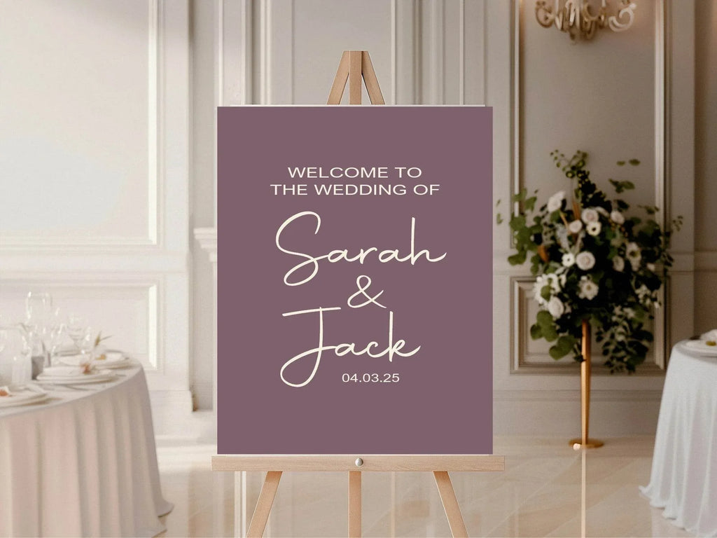 Heather Welcome To Our Wedding Party Sign - Larosier Prints