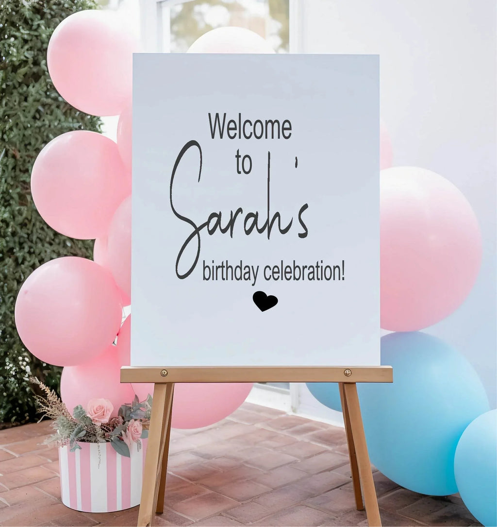 Minimalist Welcome Birthday Party Sign - Larosier Prints