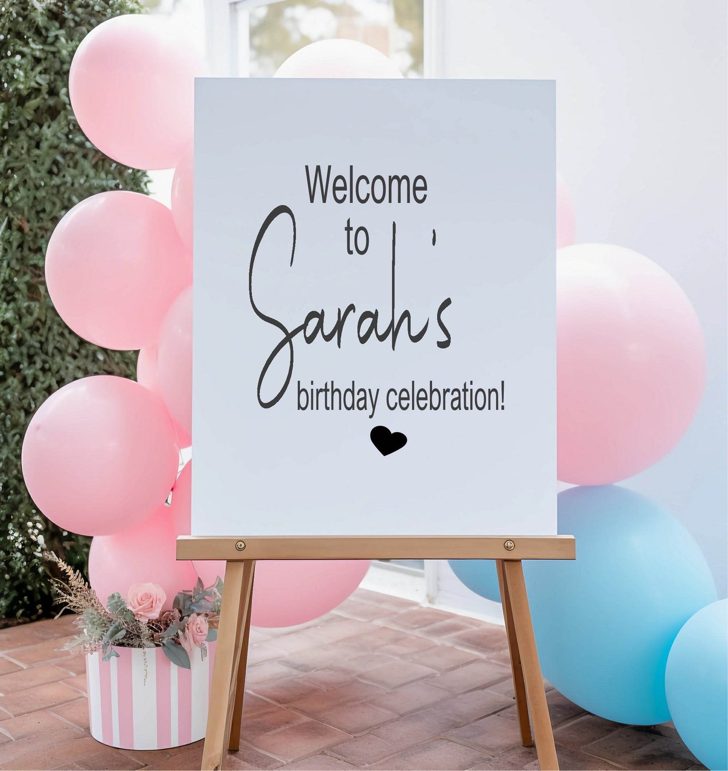 Minimalist Welcome Birthday Party Sign