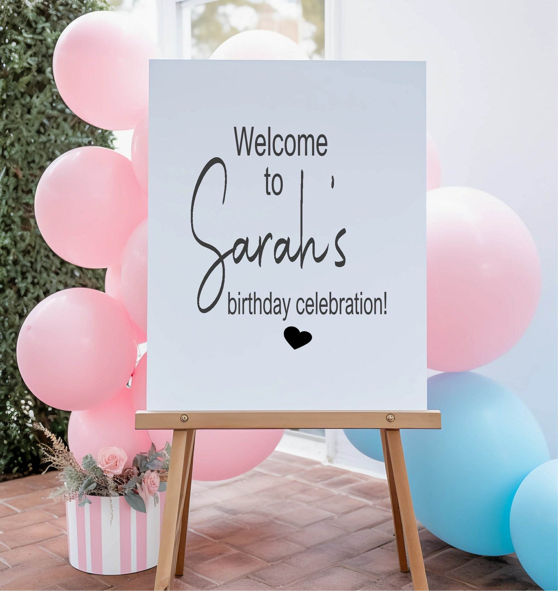 Minimalist Welcome Birthday Party Sign