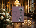 Gothic Purple Rose Welcome Christmas Party Sign - Larosier Prints