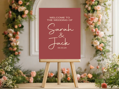Rosewood Welcome To Our Wedding Party Sign