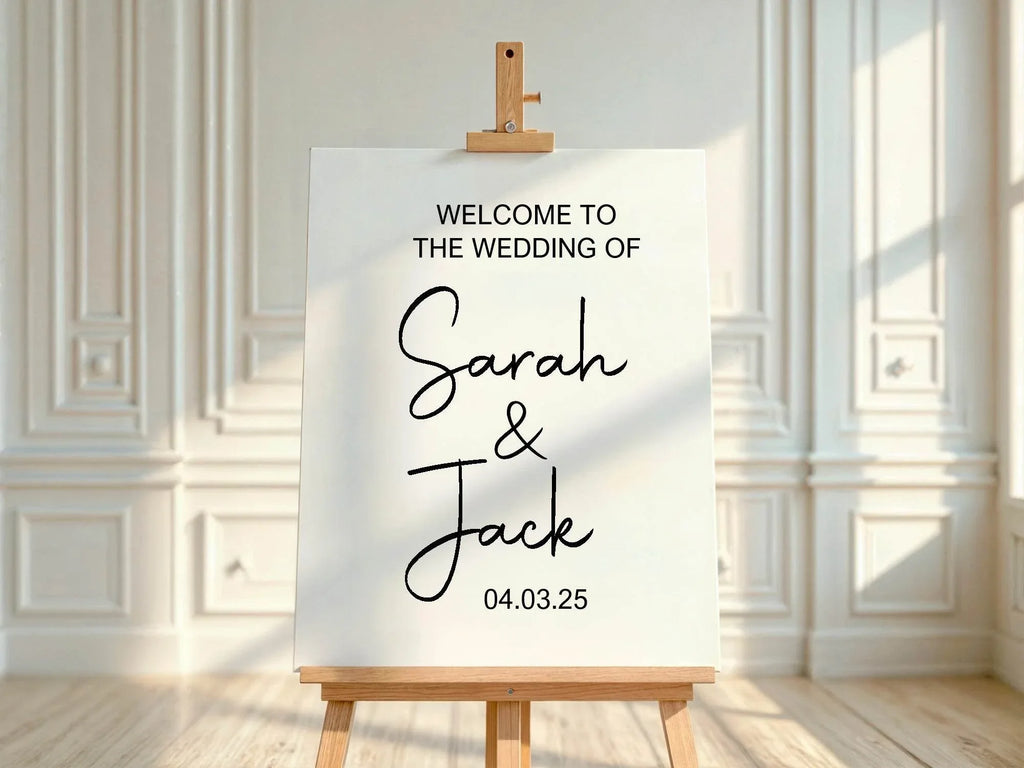 Minimalist Welcome To Our Wedding Party Sign - Larosier Prints