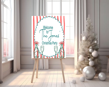 Wine Christmas Party Invitations & Envelopes | Pack of 10