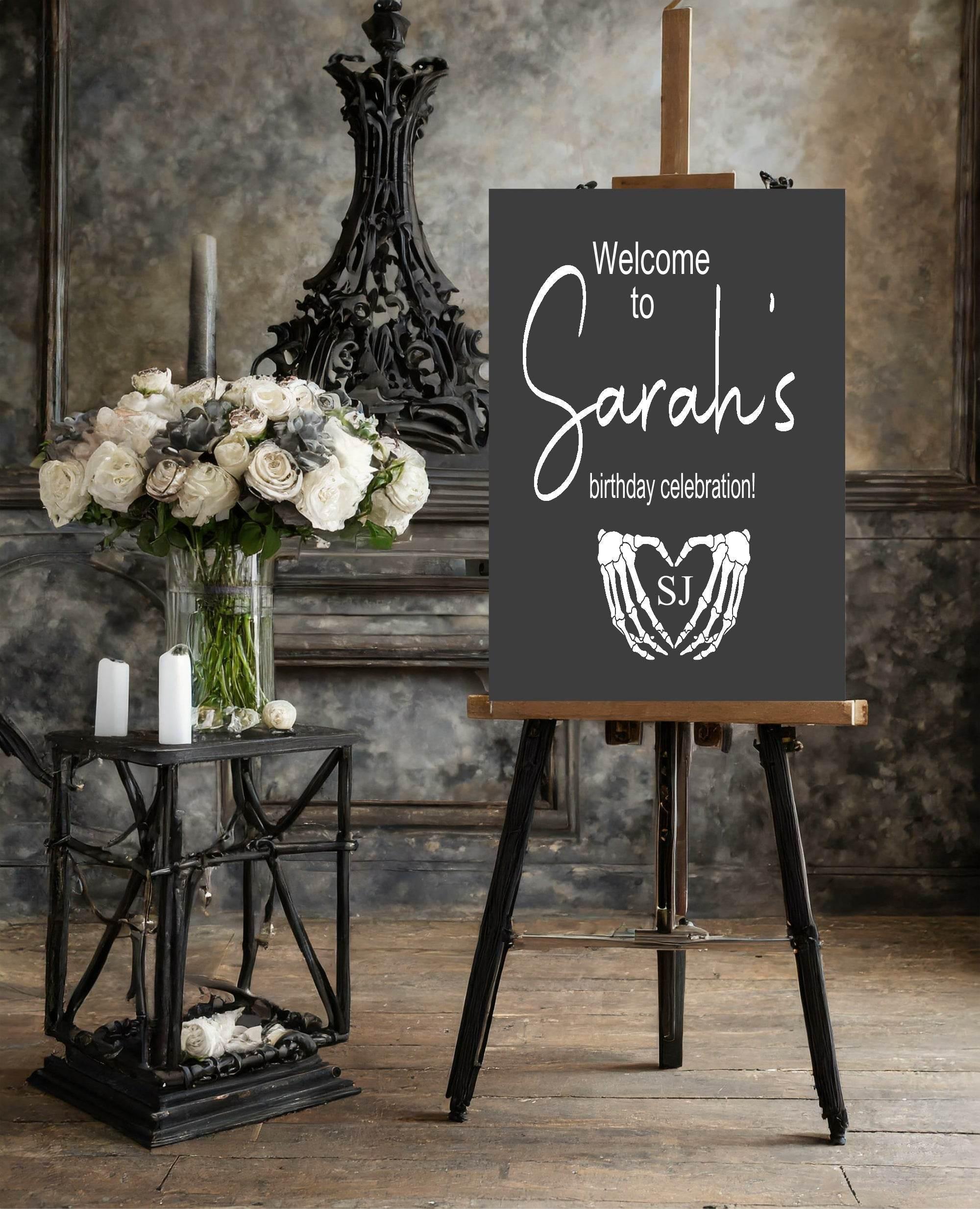 Gothic Welcome Birthday Party Sign - Larosier Prints