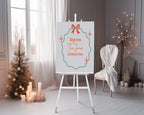 Bow Frame Welcome Christmas Party Sign - Larosier Prints