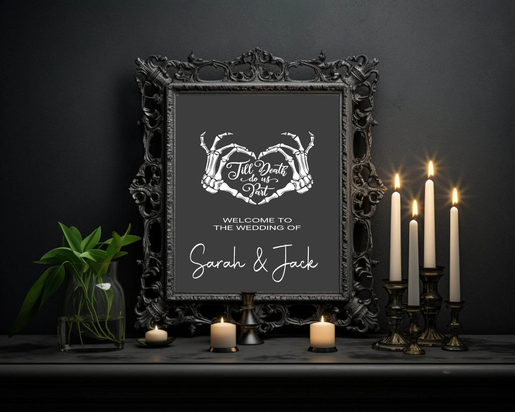 Gothic Welcome To Our Wedding Party Sign - Larosier Prints