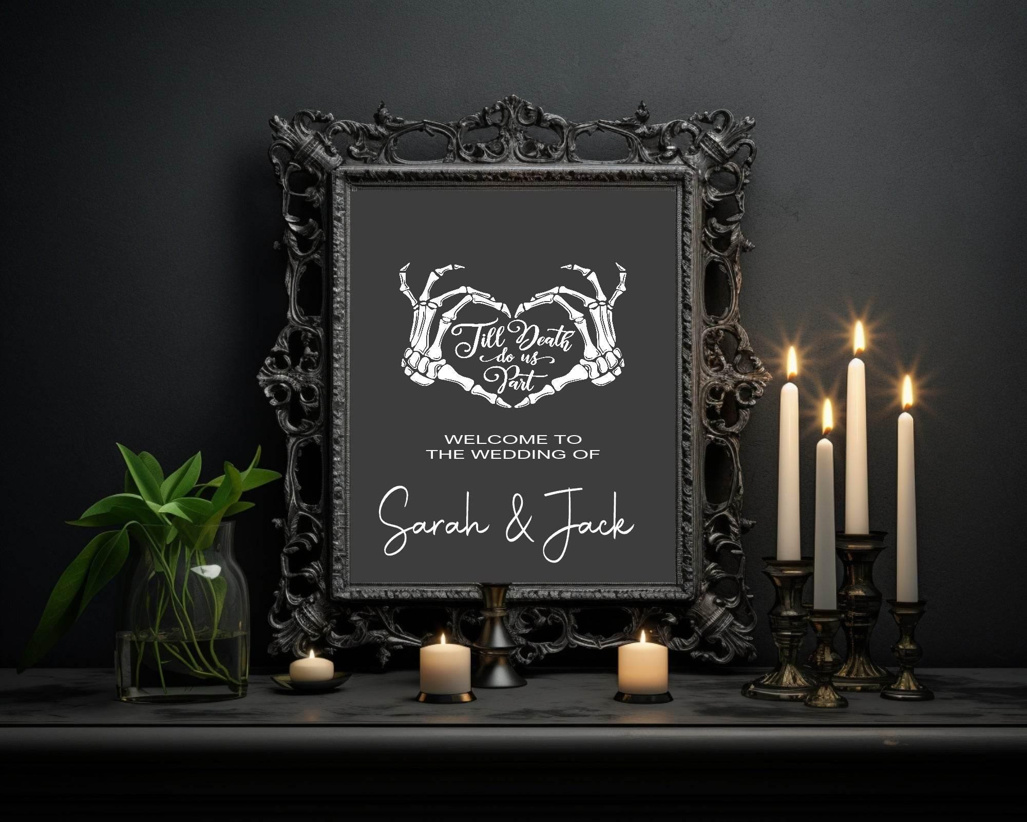 Gothic Welcome To Our Wedding Party Sign - Larosier Prints