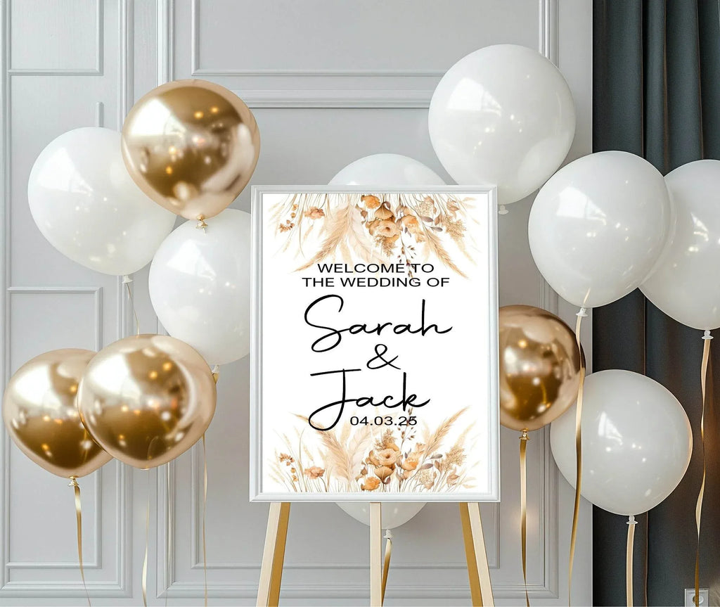 Boho Welcome To Our Wedding Party Sign - Larosier Prints