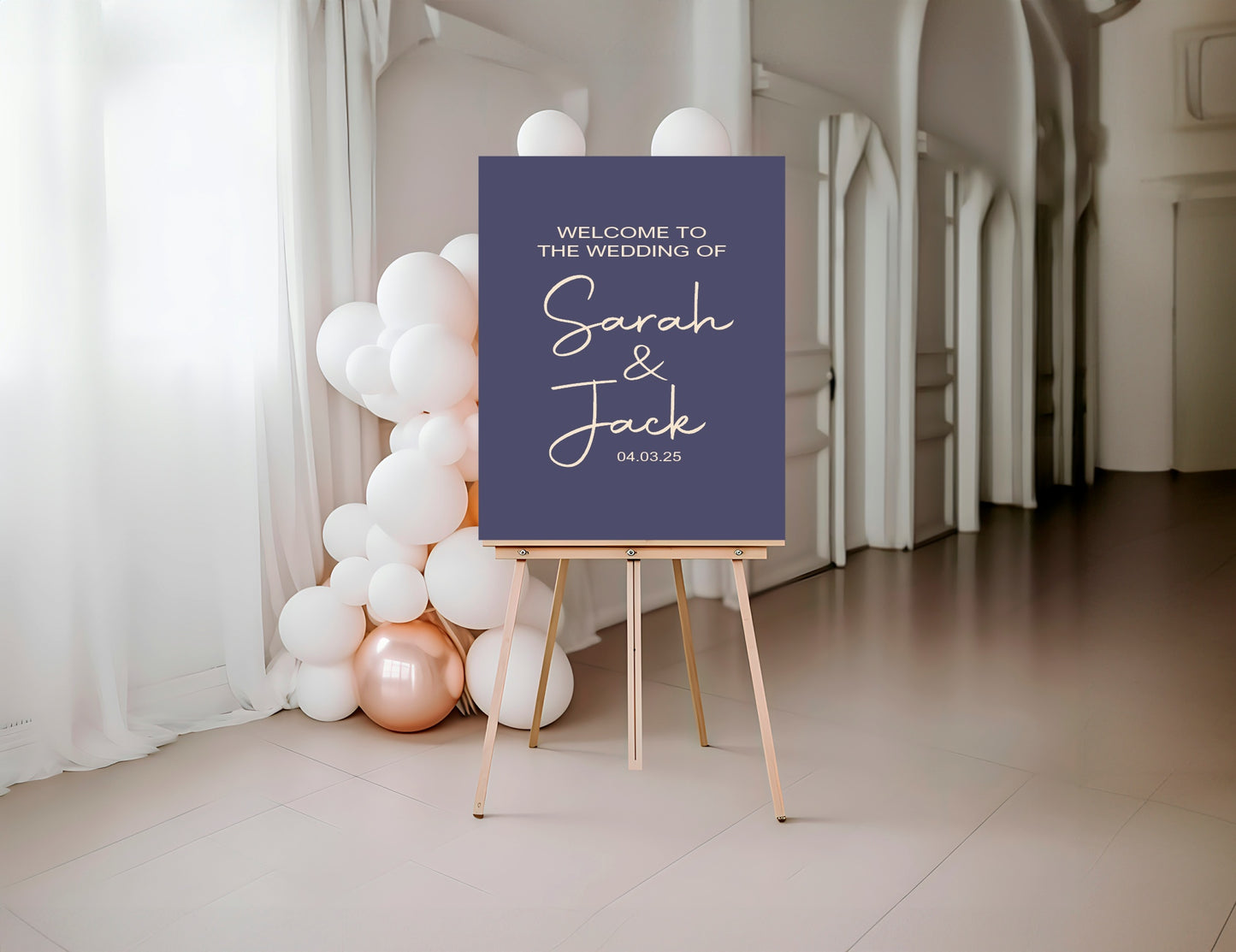 Sapphire Welcome To Our Wedding Party Sign