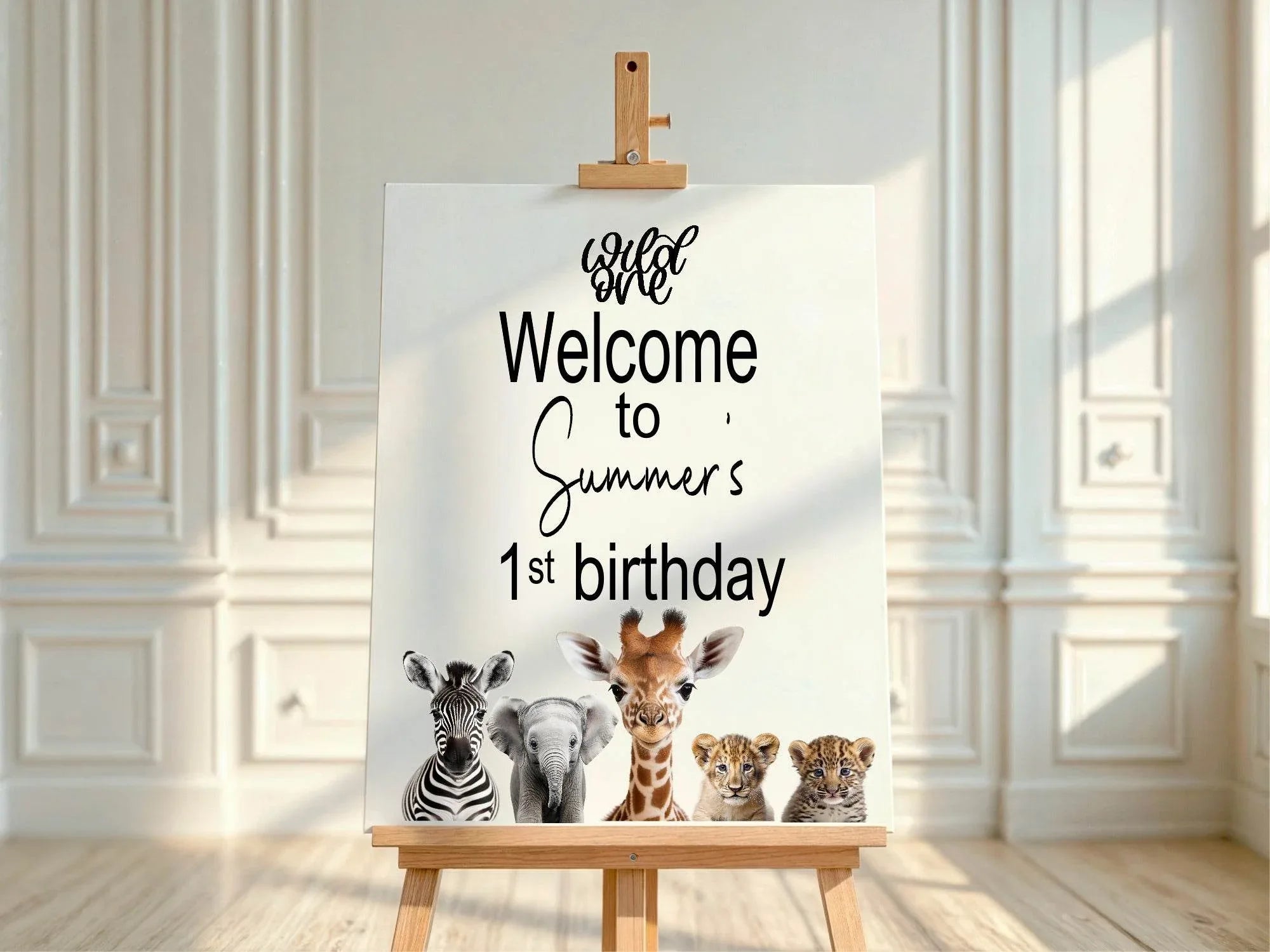 Wild One Welcome Birthday Party Sign - Larosier Prints