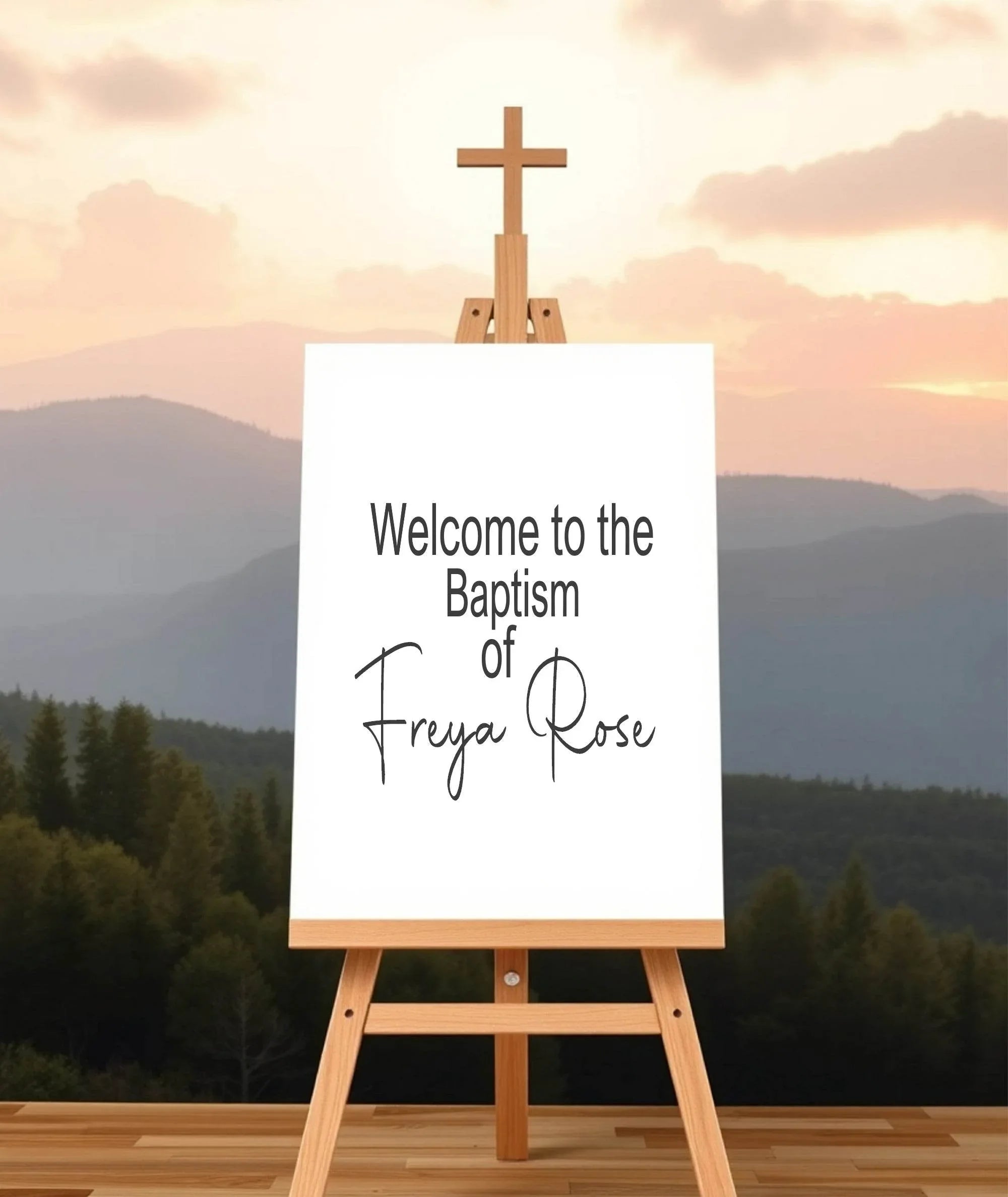 Minimalist Welcome Christening | Baptism Party Sign - Larosier Prints