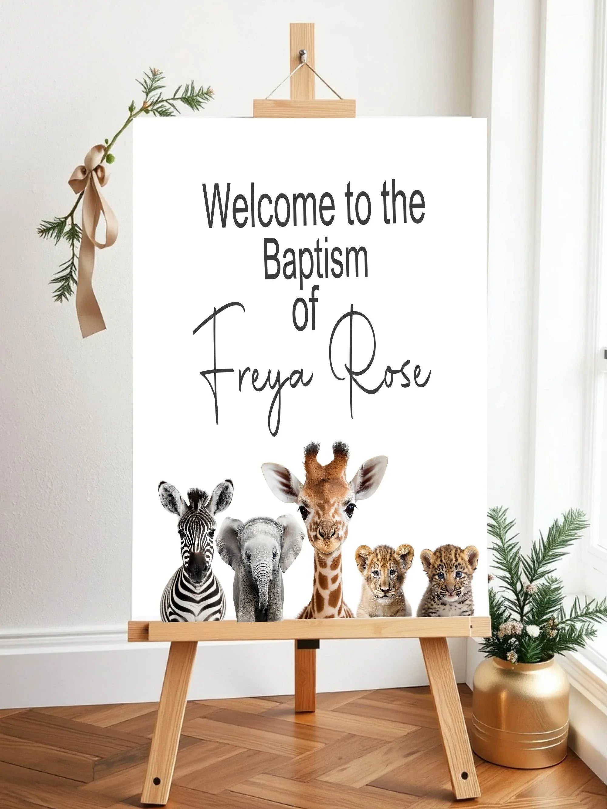 Wild One Welcome Christening | Baptism Party Sign - Larosier Prints