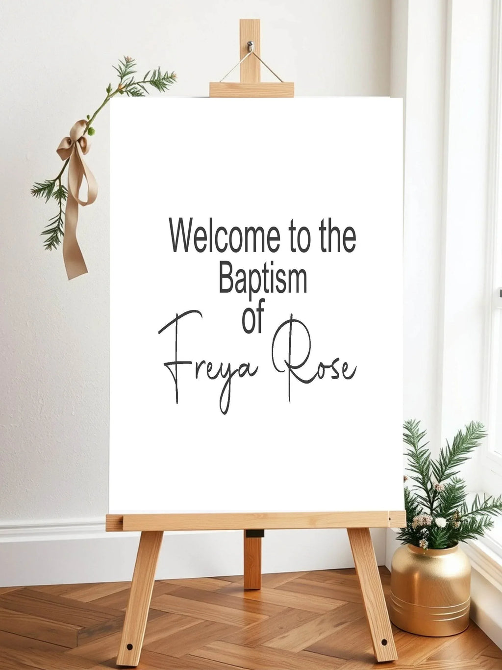 Minimalist Welcome Christening | Baptism Party Sign - Larosier Prints