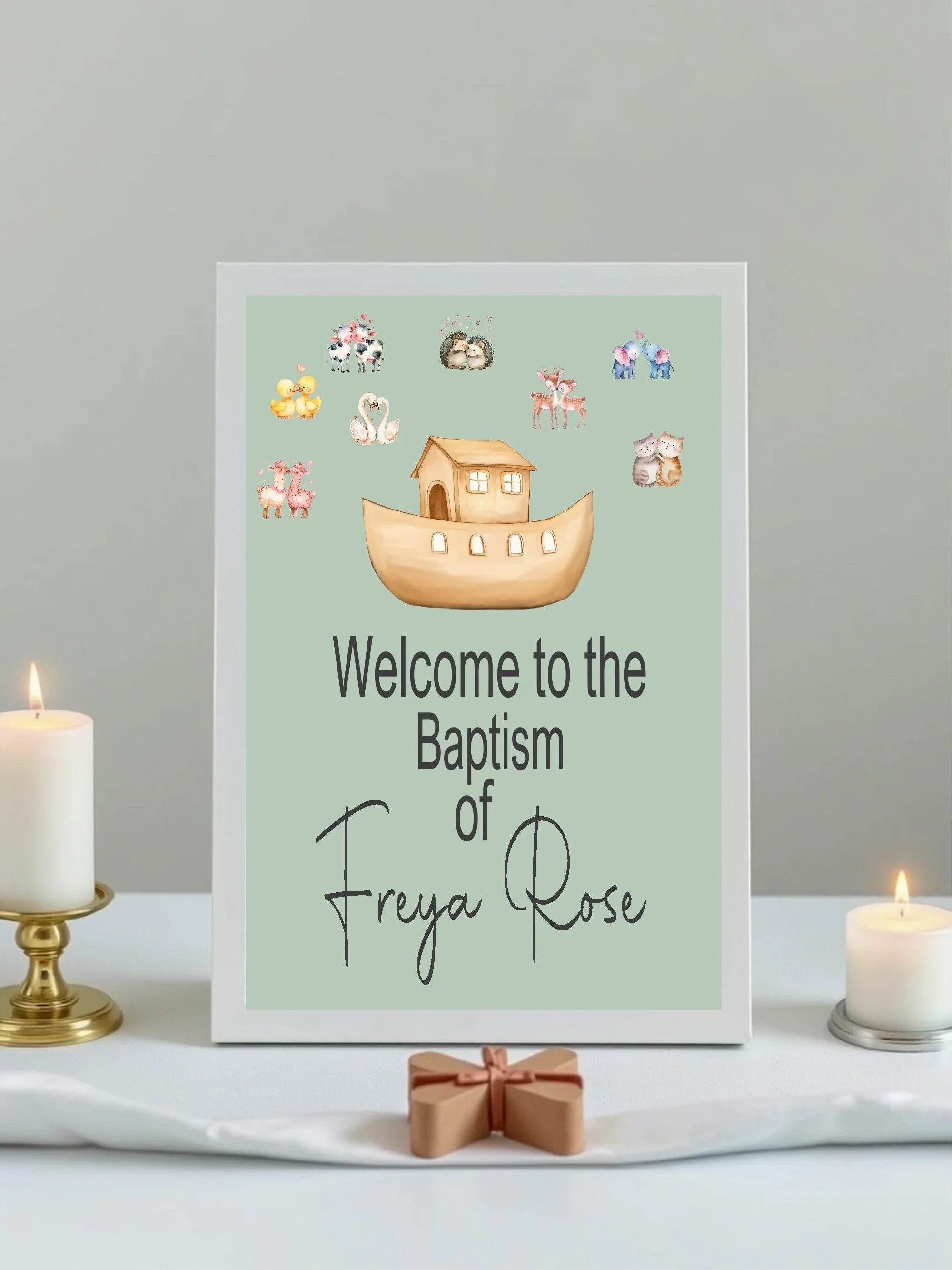 Noah's Ark Welcome Christening | Baptism Party Sign - Larosier Prints