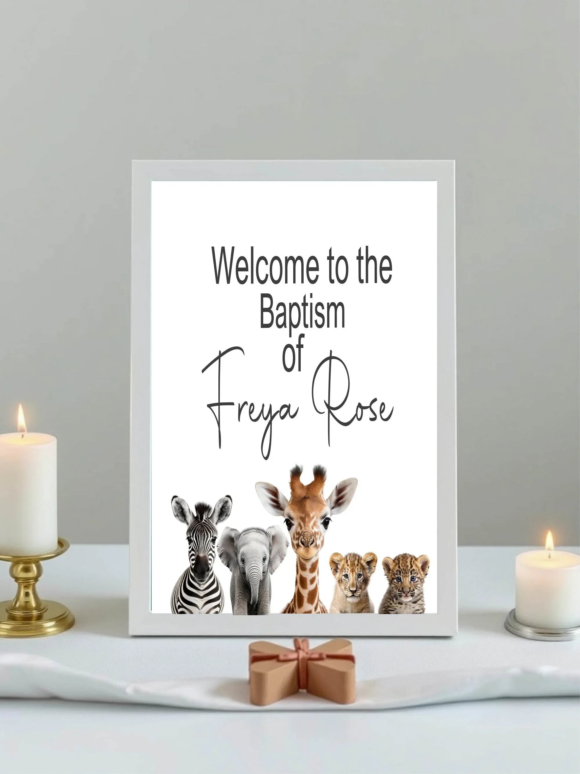 Wild One Welcome Christening | Baptism Party Sign - Larosier Prints