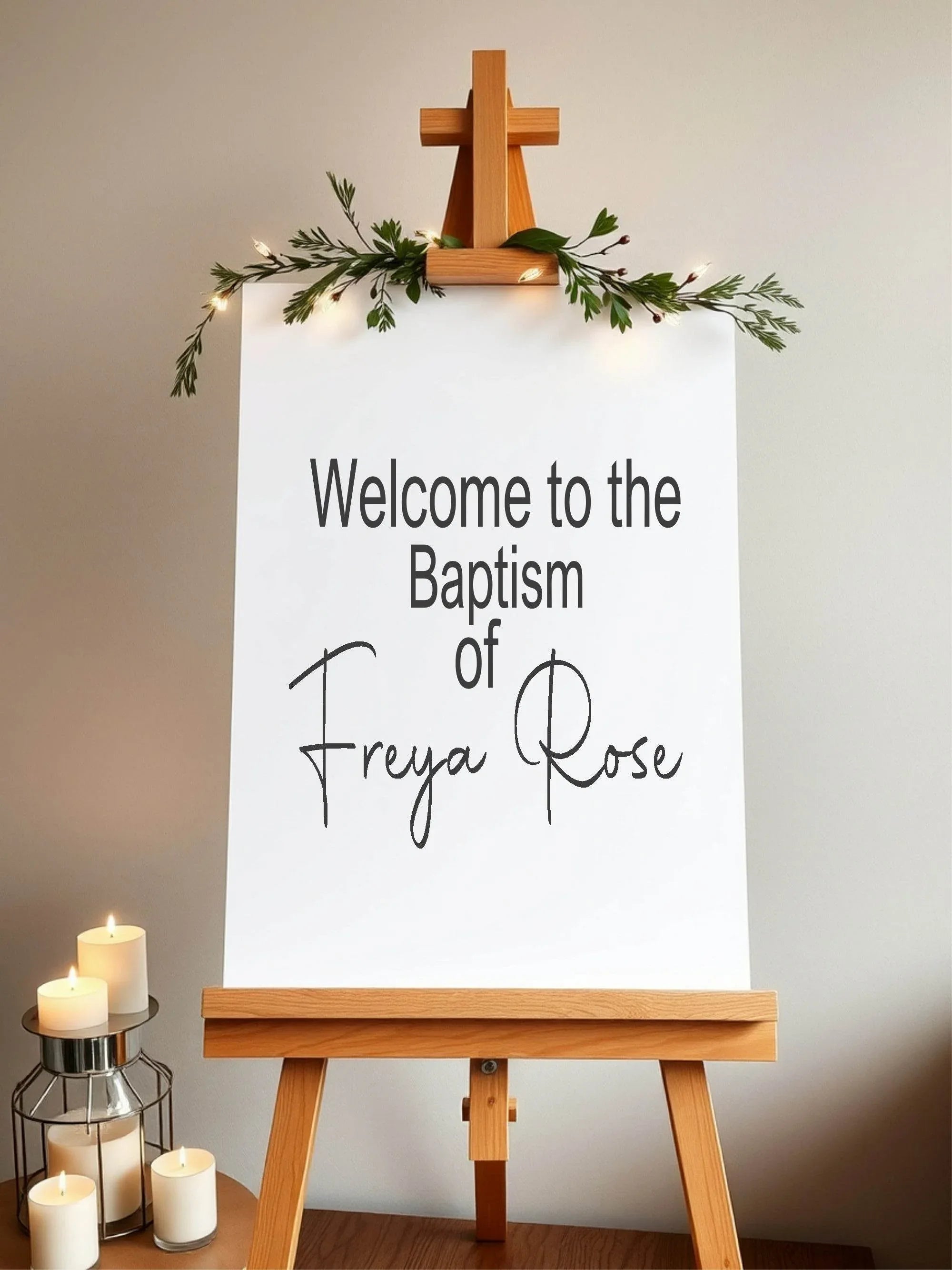 Minimalist Welcome Christening | Baptism Party Sign - Larosier Prints