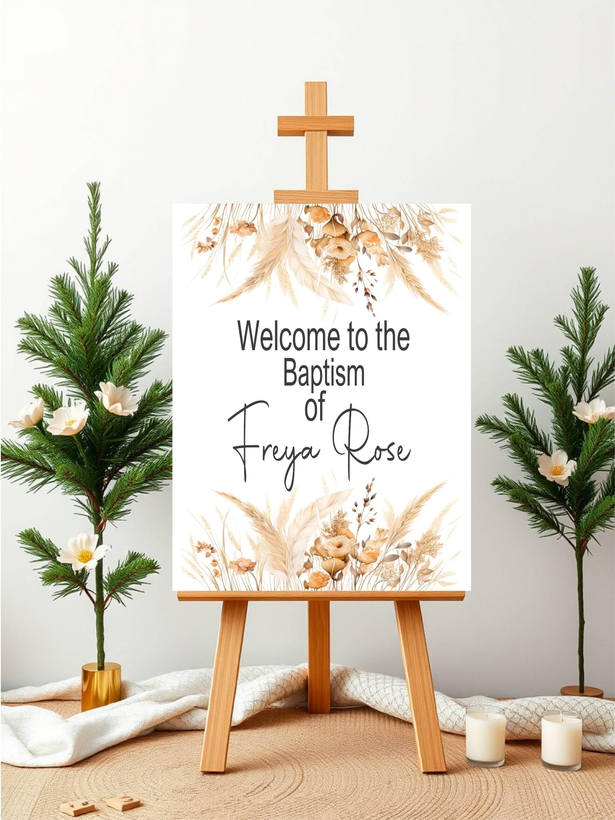 Boho Welcome Christening | Baptism Party Sign - Larosier Prints
