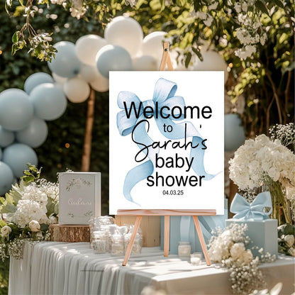 Bows Welcome To Our Baby Shower Party Sign