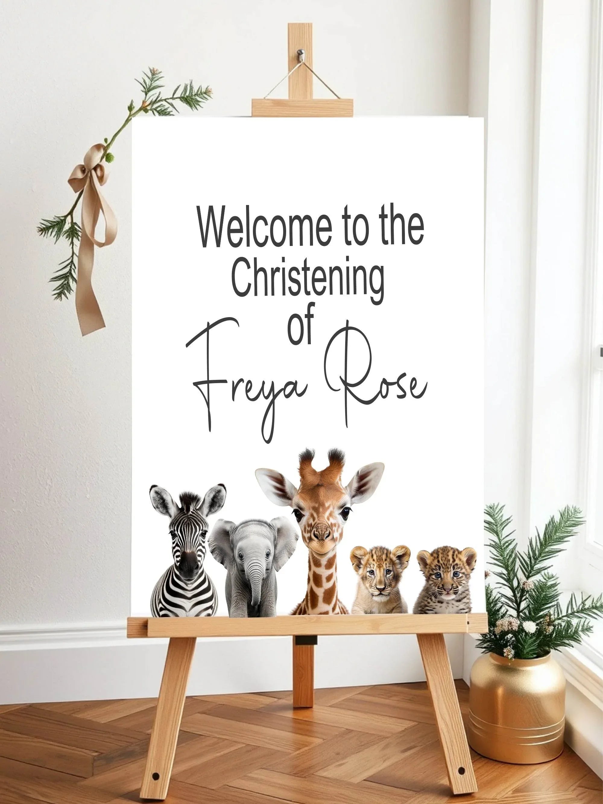 Wild One Welcome Christening | Baptism Party Sign - Larosier Prints