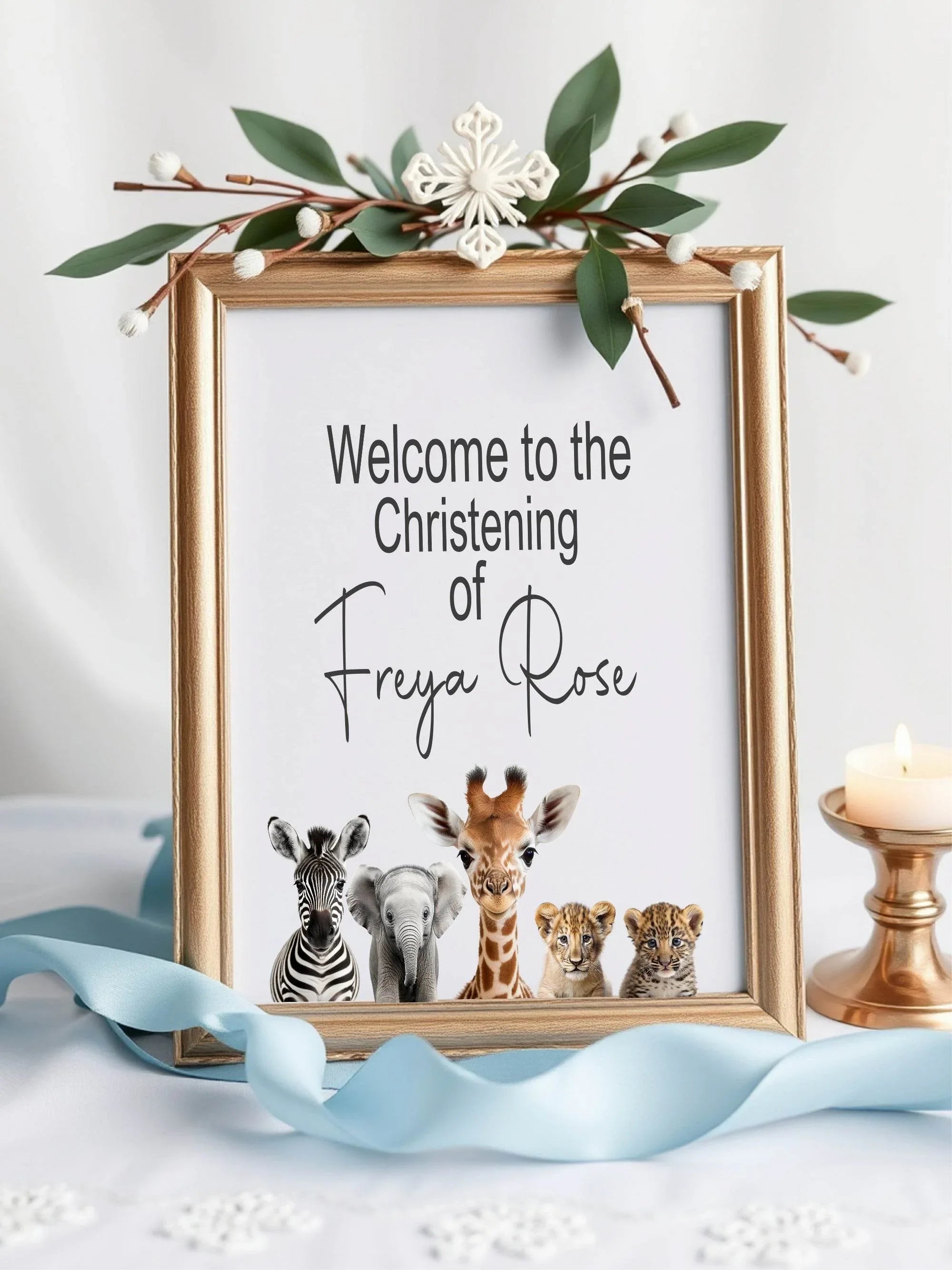 Wild One Welcome Christening | Baptism Party Sign - Larosier Prints